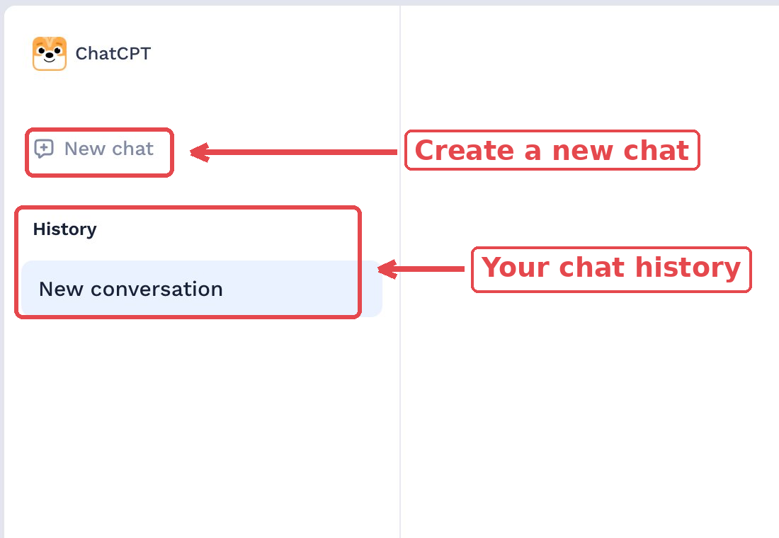 ChatCPT chat history