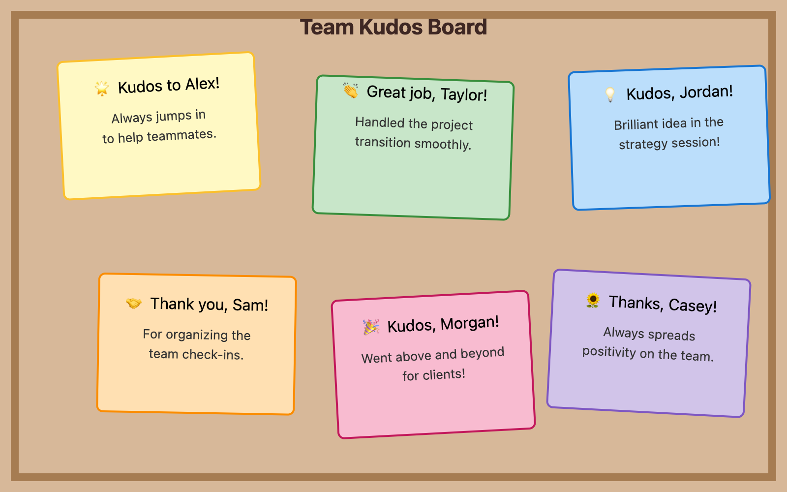 Kudos Board Example