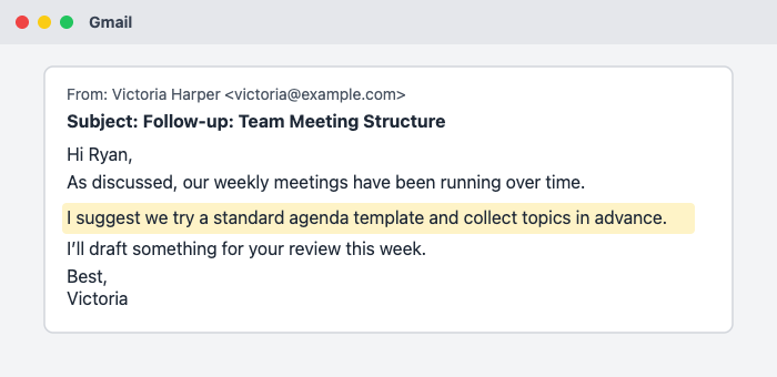 Email or document icon with highlighted text, representing the importance of written communication.