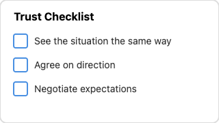 visual of the checklist of questions to ask yourself to build real trust
