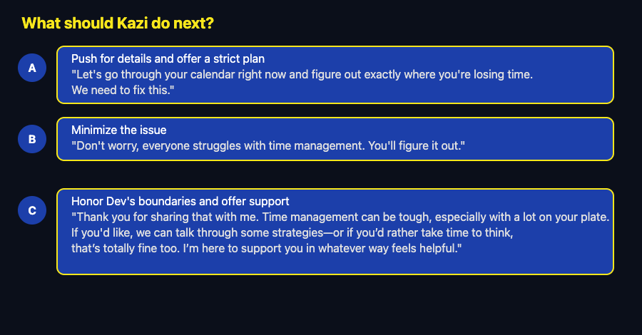 What Should Kazi Do Next?