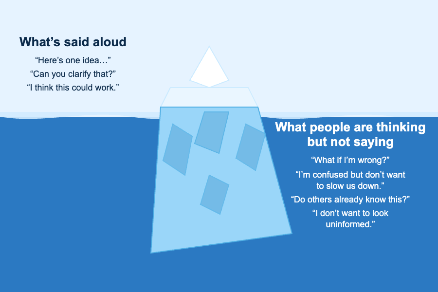 Iceberg of Participation. What is said versus what is left unsaid