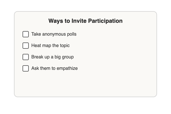 Ways to Invite Participation