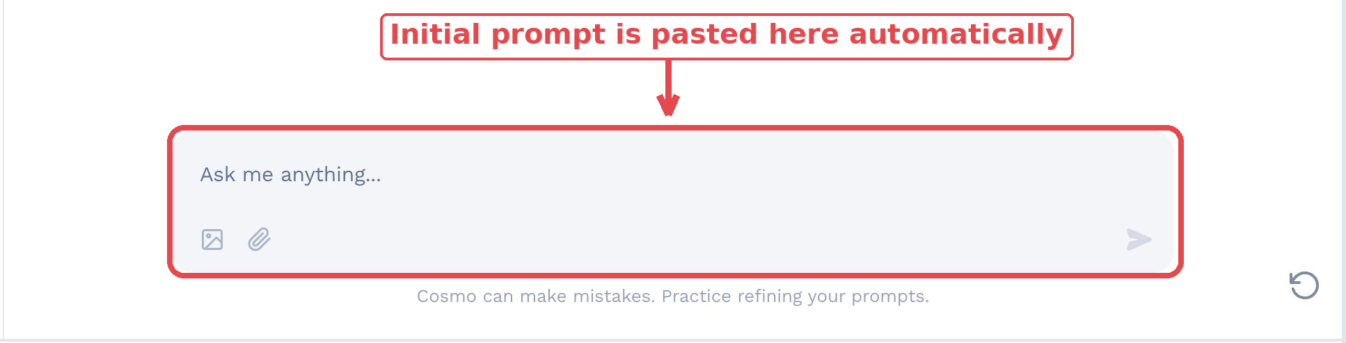 ChatCPT initial prompt in the input field